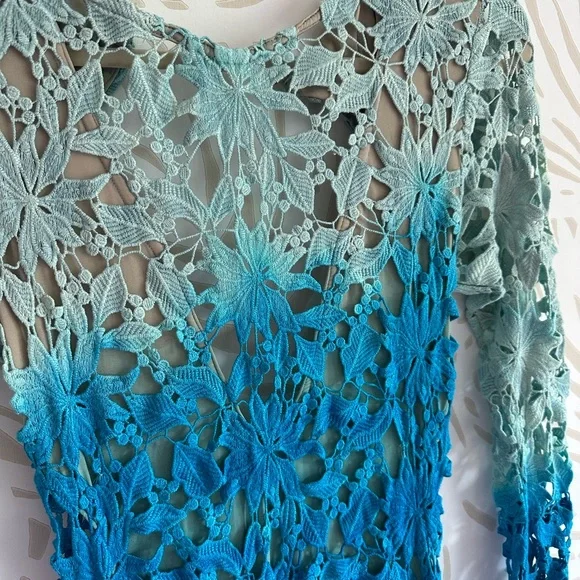 Sky Blue Sequin Backless Gown - Picture 3 of 3